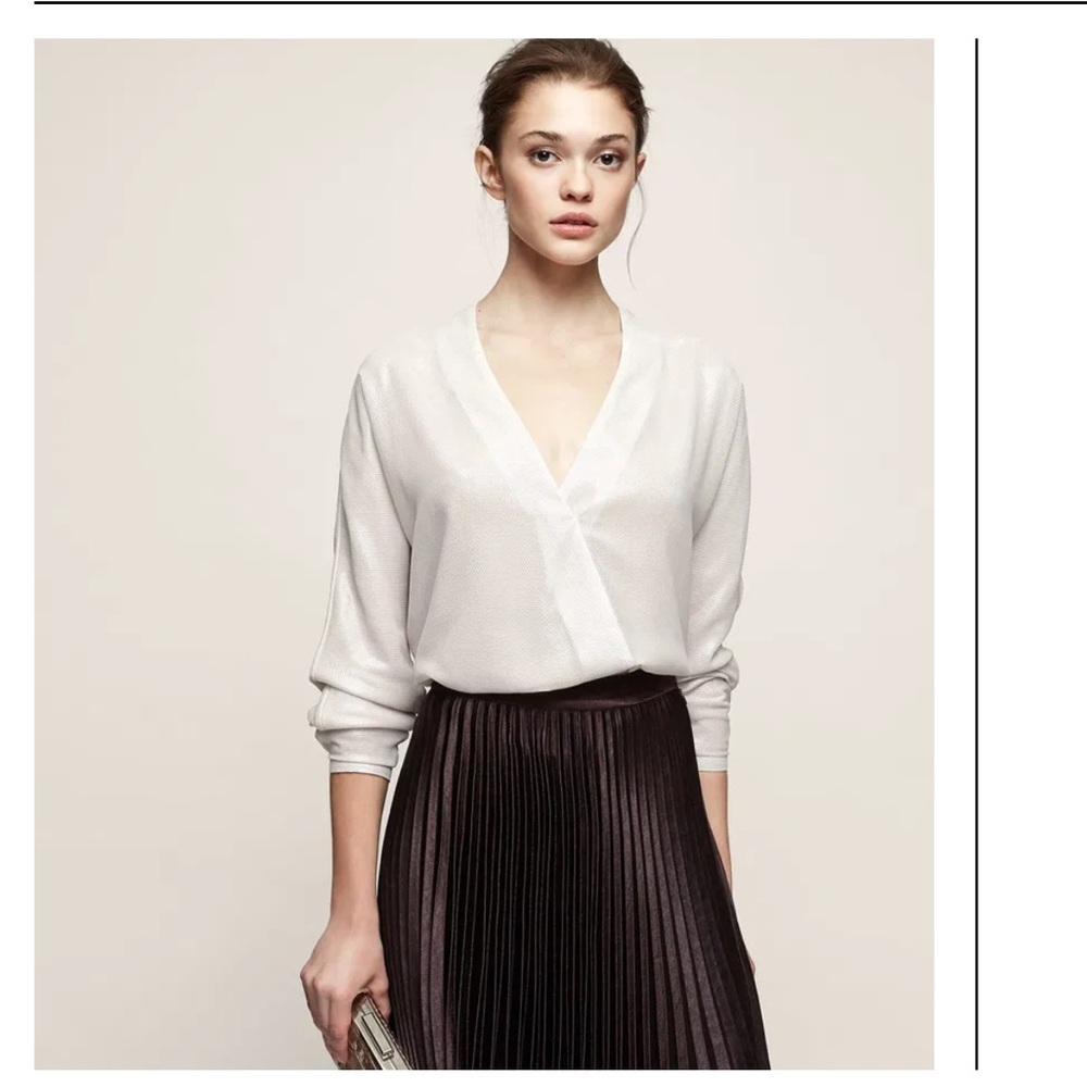 Reiss Shimmer Wrap Blouse